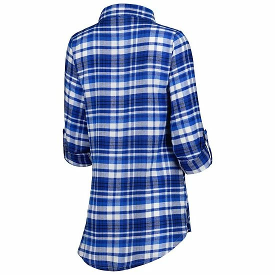 Cheap ๐งจ Unbranded ๐ฉ Women's Concepts Sport Blue/Black Detroit Lions Mainstay Flannel Full-Button Long Sleeve Nightshirt ๐ - Image 4