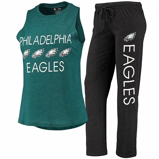 Best deal ๐ฅฐ Unbranded ๐ฉ Women's Concepts Sport Black/Midnight Green Philadelphia Eagles Muscle Tank Top & Pants Sleep Set ๐