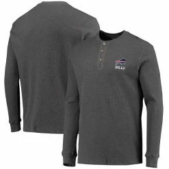Best deal 👏 Unbranded Men's Dunbrooke Heathered Gray Buffalo Bills Logo Maverick Thermal Henley Long Sleeve T-Shirt 🎁