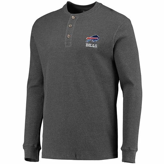 Best deal ๐ Unbranded Men's Dunbrooke Heathered Gray Buffalo Bills Logo Maverick Thermal Henley Long Sleeve T-Shirt ๐ - Image 3
