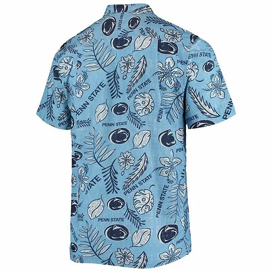Hot Sale 👏 Unbranded Men's Wes & Willy Light Blue Penn State Nittany Lions Vintage Floral Button-Up 👕 Shirt 😀 - Image 4