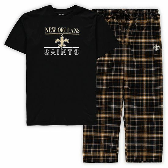 Top 10 โ๏ธ Unbranded Men's Concepts Sport Black New Orleans Saints Big & Tall Lodge T-Shirt And Pants Sleep Set ๐