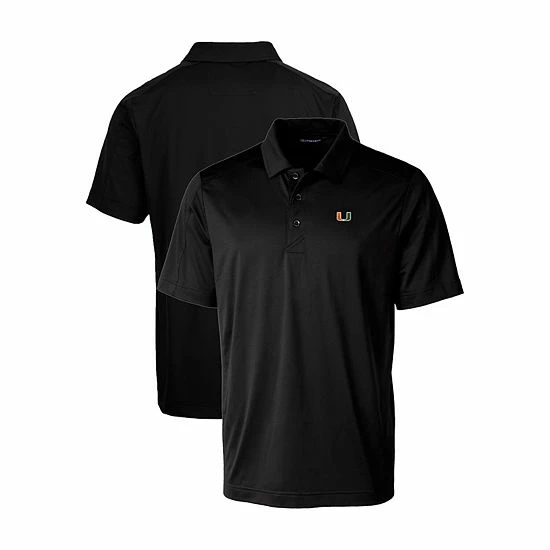 Promo 🎁 Unbranded Men's Cutter & Buck Black Miami Hurricanes Prospect Textured Stretch DryTec Polo 😀 - Image 2