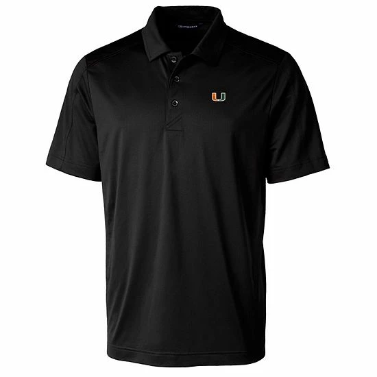 Promo 🎁 Unbranded Men's Cutter & Buck Black Miami Hurricanes Prospect Textured Stretch DryTec Polo 😀 - Image 3