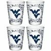 Best Pirce ❤️ Unbranded West Virginia Mountaineers 4-Pack 1.5oz. Floral Shot Glass Set 🥰