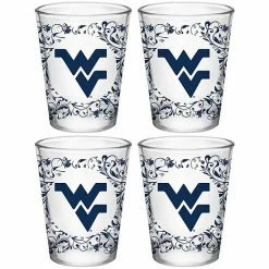 Best Pirce ❤️ Unbranded West Virginia Mountaineers 4-Pack 1.5oz. Floral Shot Glass Set 🥰