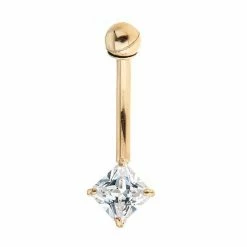 Top 10 🔥 Unbranded 10k Gold & Square Cubic Zirconia Belly Ring 😉