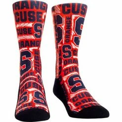 Hot Sale 💯 Unbranded Men's Rock Em 🧦 Socks Syracuse Orange Logo Sketch Crew 🧦 Socks 🛒