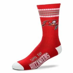 Coupon 🔔 Unbranded Men's For Bare Feet Tampa Bay Buccaneers 4-Stripe Deuce Performance Crew 🧦 Socks 🎁