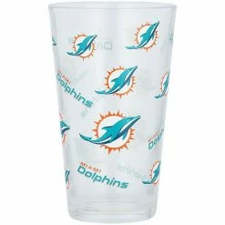 Best deal 🌟 Unbranded Miami Dolphins 16oz. Allover Print Pint Glass 🌟