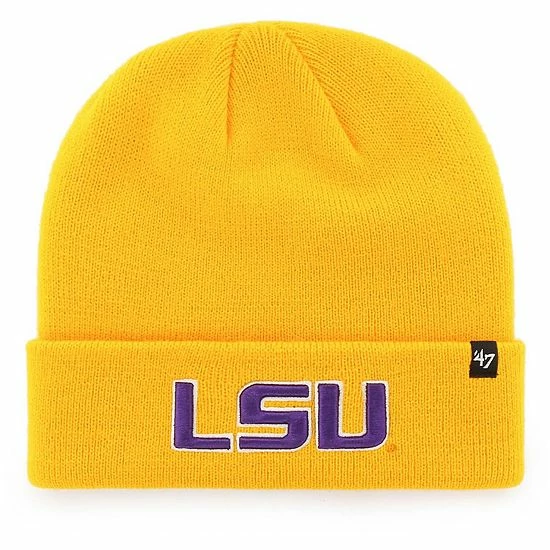 Outlet โ๏ธ Unbranded Men's '47 Gold LSU Tigers Raised Cuffed Knit Hat ๐ฅ