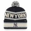 Brand new 🎉 Unbranded Men's '47 Navy New York Yankees Bering Cuffed Knit Hat With Pom ⌛