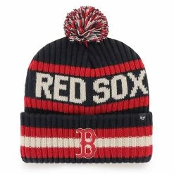 Deals 🌟 Unbranded Men's '47 Navy Boston Red Sox Bering Cuffed Knit Hat With Pom 👏