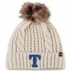 Cheap 🥰 Unbranded 👩 Women's '47 Cream Texas Rangers Meeko Cuffed Knit Hat With Pom 😉