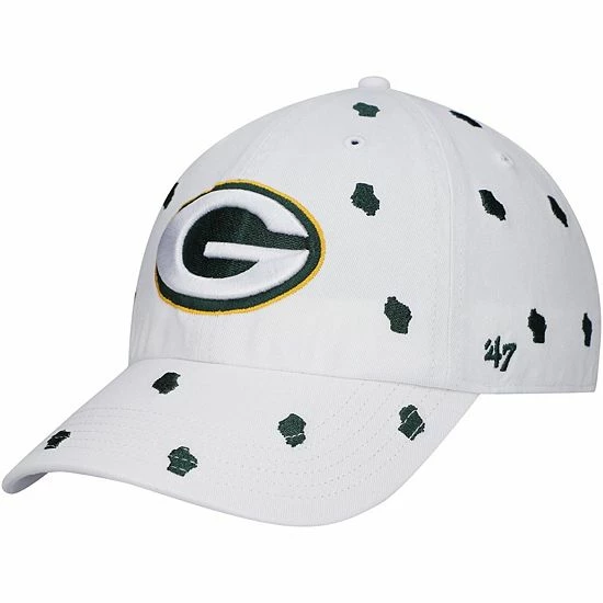 Promo 🤩 Unbranded 👩 Women's '47 White Green Bay Packers Confetti Clean Up Adjustable Hat 😍 - Image 2