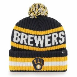 Top 10 💯 Unbranded Men's '47 Navy Milwaukee Brewers Bering Cuffed Knit Hat With Pom ⌛