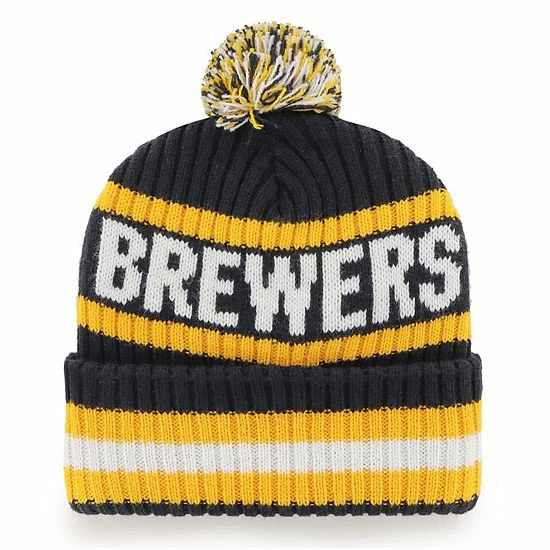 Top 10 ๐ฏ Unbranded Men's '47 Navy Milwaukee Brewers Bering Cuffed Knit Hat With Pom โ - Image 3