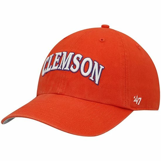 Wholesale 😉 Unbranded Men's '47 Orange Clemson Tigers Archie Script Clean Up Adjustable Hat 🥰
