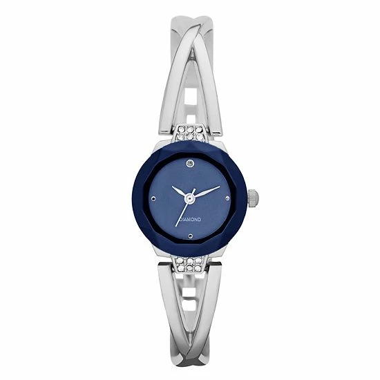 New 🔔 Unbranded 👩 Women's Crisscross Half Bangle ⌚ Watch Silver Tone ❤️ - Image 4