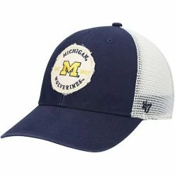 Hot Sale ⭐ Unbranded Men's '47 Navy Michigan Wolverines Howell MVP Trucker Snapback Hat 😀