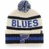 Coupon 😉 Unbranded Men's '47 Cream St. Louis Blues Bering Cuffed Knit Hat With Pom ❤️