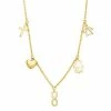 Wholesale 🤩 Unbranded 10k Gold Polished Multi Charm Drop Necklace ✔️
