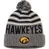 Discount 🎁 Unbranded Men's Top Of The World Heathered Gray Iowa Hawkeyes Ensuing Cuffed Knit Hat With Pom 🧨