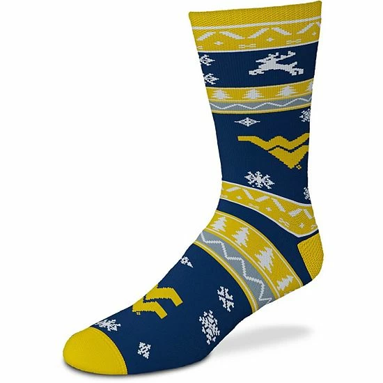 Buy ๐ Unbranded For Bare Feet West Virginia Mountaineers Holiday Pattern Crew ๐งฆ Socks โ๏ธ - Image 2
