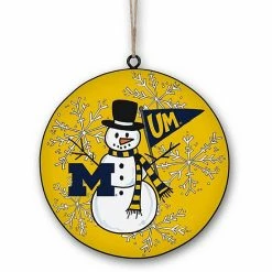 Budget ✔️ Unbranded Michigan Wolverines Metal Snowman Ornament 🎉