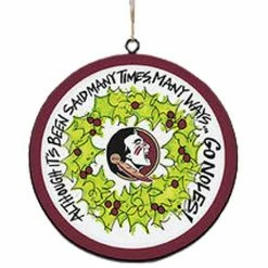 Outlet 🌟 Unbranded Florida State Seminoles Metal Ornament 🧨