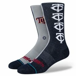 Discount 🛒 Unbranded Men's Stance Minnesota Twins Split Crew 🧦 Socks 💯