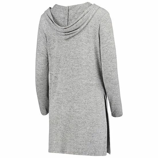 Outlet 🌟 Unbranded 👩 Women's Heathered Gray Nebraska Huskers Cuddle Soft Duster Tri-Blend Hooded Cardigan 😀 - Image 4