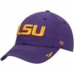 Best Pirce 🌟 Unbranded 👩 Women's '47 Purple LSU Tigers Miata Clean Up Logo Adjustable Hat 🔔