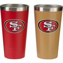 Discount 🛒 Unbranded San Francisco 49ers Team Color 2-Pack Stainless Steel Pint Glass ✨