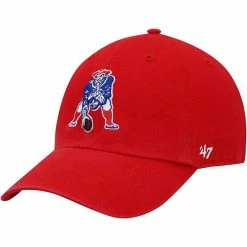 Wholesale 🧨 Unbranded Men's '47 Red New England Patriots Clean Up Legacy Adjustable Hat 👏