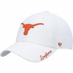Best Pirce 🎉 Unbranded 👩 Women's '47 White Texas Longhorns Miata Clean Up Logo Adjustable Hat 🤩