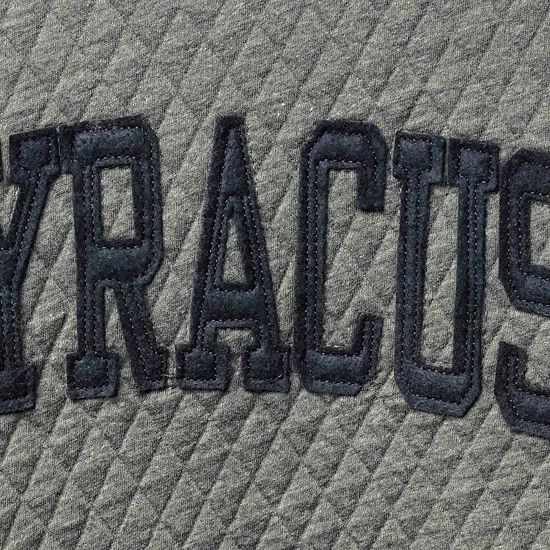 New ๐ Unbranded ๐ฉ Women's Pressbox Heathered Gray Syracuse Orange Moose Applique Quilted Pullover Sweatshirt ๐ - Image 5