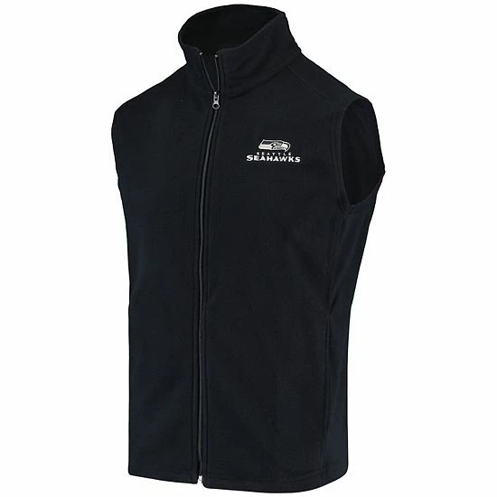 Outlet ๐งจ Unbranded Men's College Navy Seattle Seahawks Houston Fleece Full-Zip Vest โ - Image 2