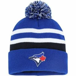 Promo 🥰 Unbranded Men's '47 Royal Toronto Blue Jays State Line Cuffed Knit Hat With Pom 😀