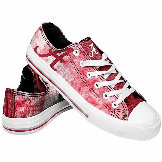 Flash Sale ⌛ Unbranded 👩 Women's FOCO Alabama Crimson Tide Big Logo Tie-Dye Canvas 👟 Sneakers 💯