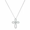 Best deal 🤩 Unbranded Sterling Silver 1/2 Carat T.W. Diamond Cross Pendant Necklace 👍