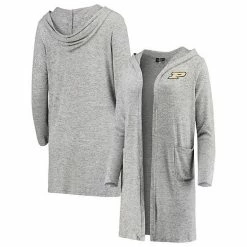 Best deal 🔔 Unbranded 👩 Women's Heathered Gray Purdue Boilermakers Cuddle Soft Duster Tri-Blend Hooded Cardigan 🤩