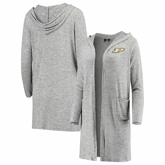 Best deal 🔔 Unbranded 👩 Women's Heathered Gray Purdue Boilermakers Cuddle Soft Duster Tri-Blend Hooded Cardigan 🤩