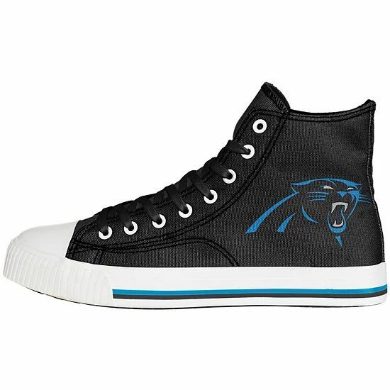 Wholesale 🛒 Unbranded Men's FOCO Carolina Panthers Big Logo High Top Canvas 👞 Shoes 🌟