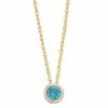 Cheapest 🤩 Unbranded Pure Gem Collection 10k Gold Lab-Created Blue Topaz Bezel Pendant Necklace 🎁
