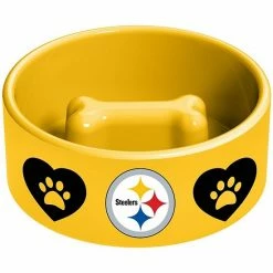 New 🌟 Unbranded Pittsburgh Steelers Team Color Pet Bowl With Bone ⭐
