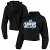 Top 10 🤩 Unbranded 👩 Women's FISLL Black LA Clippers Logo Cropped Pullover Hoodie 🌟