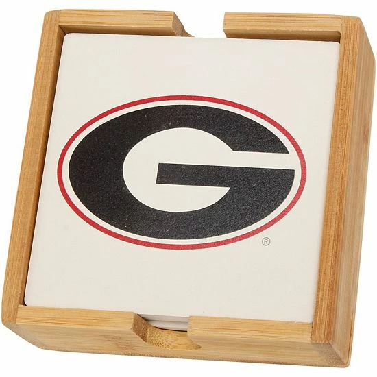 Discount 🌟 Unbranded Georgia Bulldogs Four-Pack Team Logo Square Coaster Set 😍