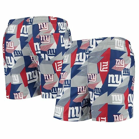 Deals 😀 Unbranded Men's FOCO Royal/Red New York Giants Geo Print Swim Trunks 🌟 - Image 2