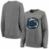 Flash Sale 😀 Unbranded 👩 Women's Pressbox Heathered Gray Penn State Nittany Lions Big Team Logo Knobi Fleece Tri-Blend Crew Neck Sweatshirt ⌛